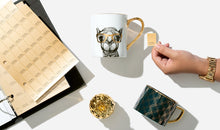 Load image into Gallery viewer, Pantone Metallic Gold lifestyle image open binder with chips and cups