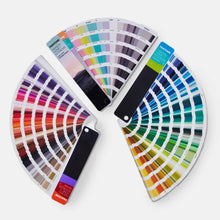 Load image into Gallery viewer, pantone fhi paper colour guide fhip110c with dualties expansion pack fan decks open