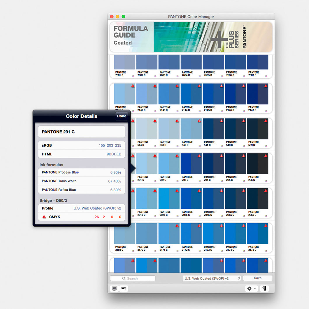Pantone Colour Manager Software PSC-CM100 screen shot
