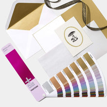 Load image into Gallery viewer, Pantone Plus Metallics Guide Coated GG1507 lifestyle image