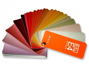 RAL Effect E4 Metallic colour chart product image (RALE4) fanned horizontally